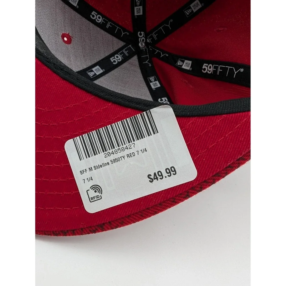 San Francisco 49ers Hat Cap Fitted Mens 7 1/4 Red NFL‎ Football New Era 59FIFTY